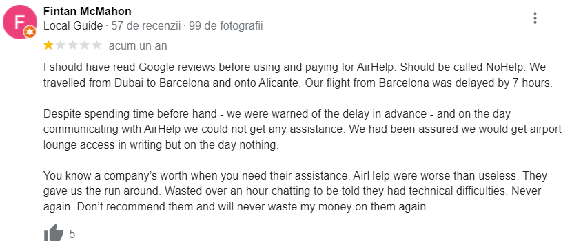 Fintan Experience with Airhelp